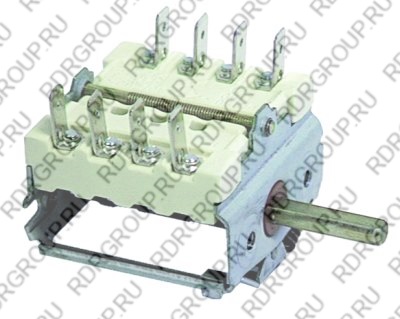 Пакетный  переключатель 2 рабочих положения 4NO последовательность 0-1 16А вал ø 6x4.6mm вал L 23мм