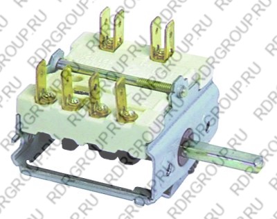 Переключатель функционирование 7-позицион соединение 16А вал ø 6x4.6mm фастон папа 6.3mm 2-полюс