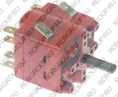 Переключатель 3 0-1-2 наборы контактов 6 тип 4RH 400V 10A вал ø 4.8x6mm вал L 21мм вал овальной формы